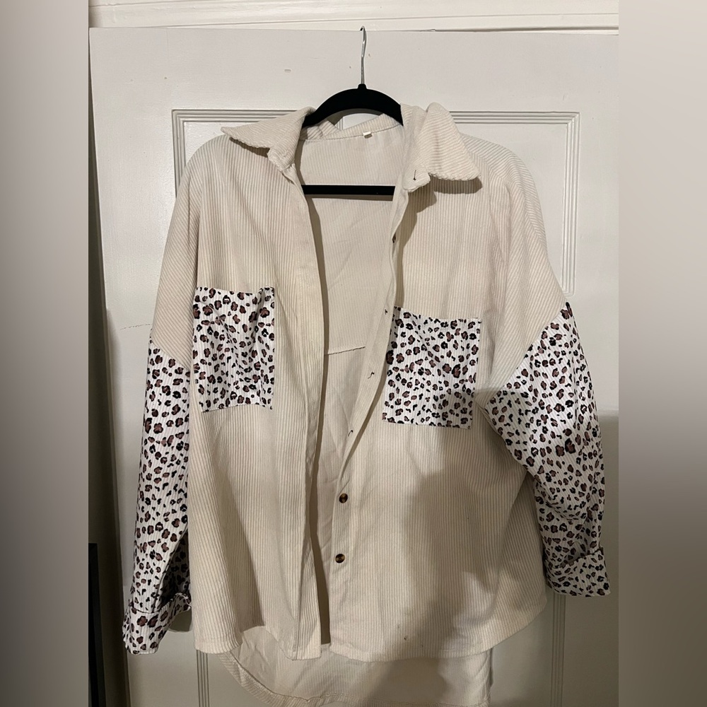 Leopard Print Cream Jacket